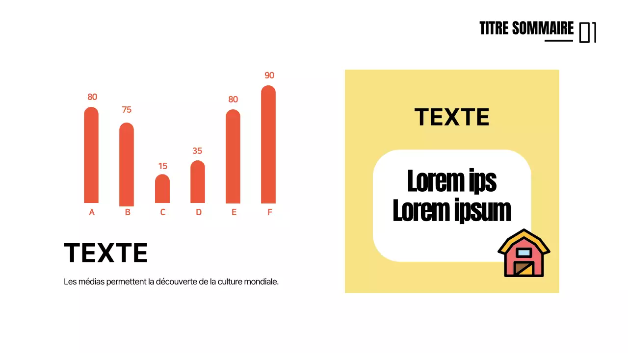 Graphique conceptuel mignon en orange