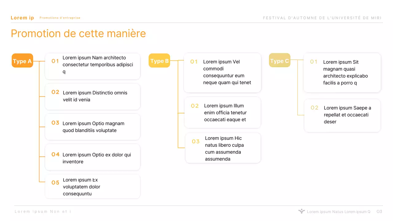 Présentation simple du parrainage d'un festival universitaire orange pour les écoles supérieures et les universités