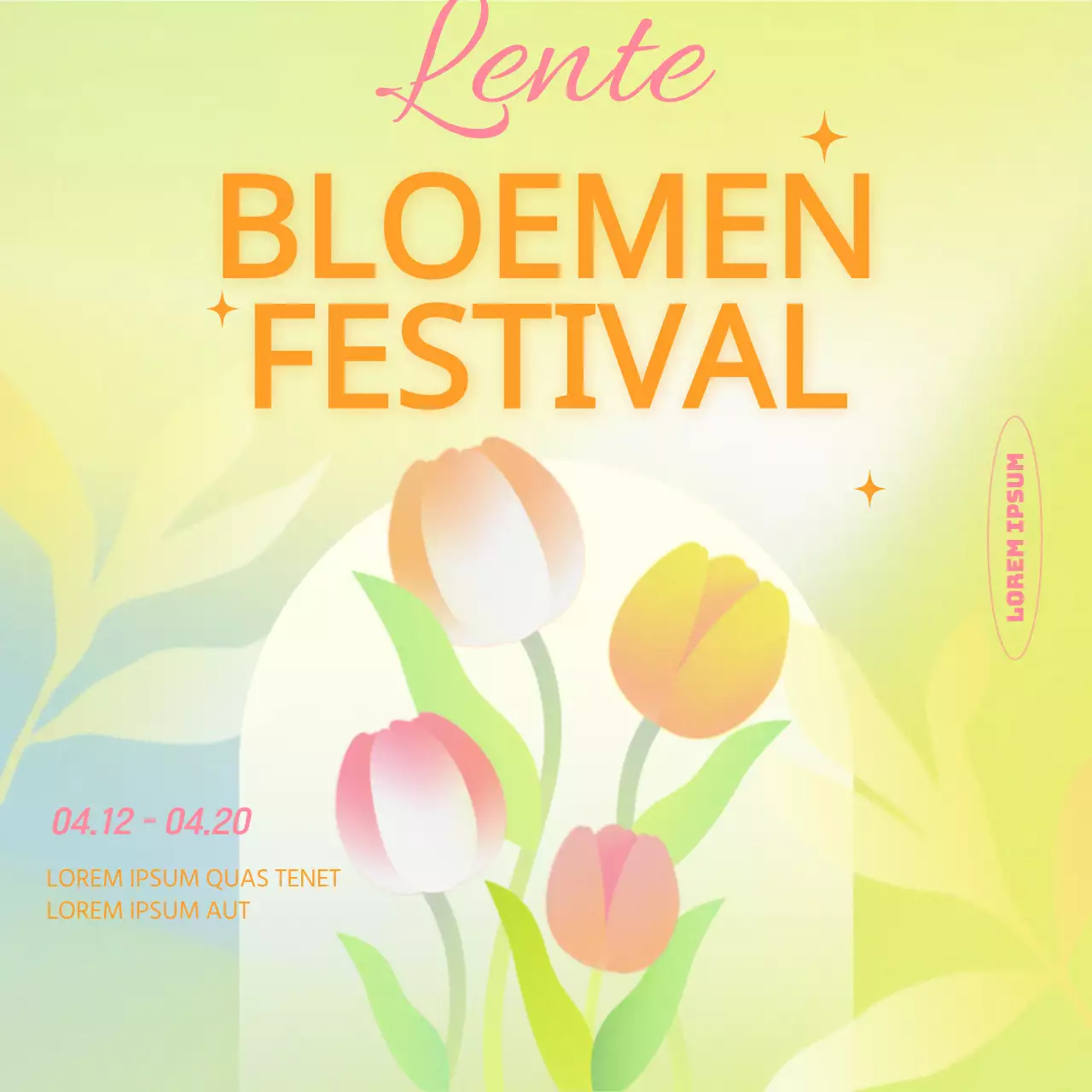 Promoot je lentebloemenfestival met een geel kleurverloopthema