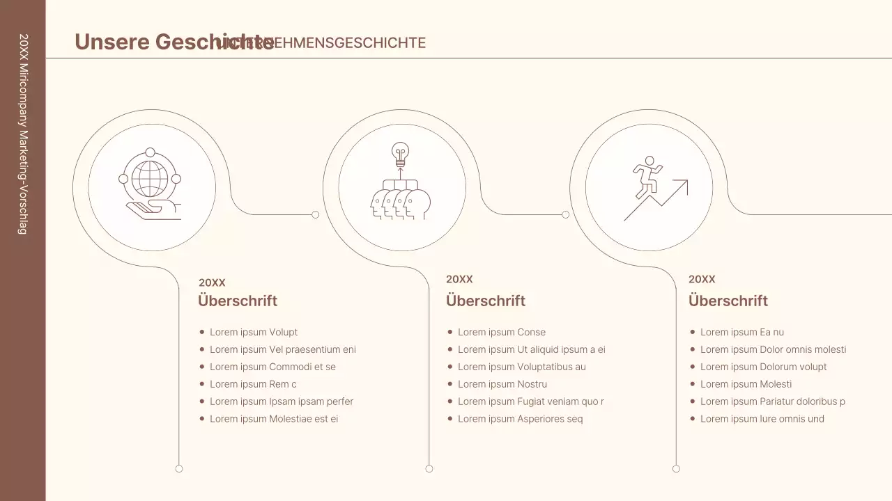 Ein Business-Konzept-Kit mit minimalistischen und einfachen Linien in Braun.