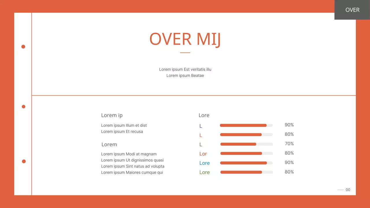 Een eenvoudige, georganiseerde portfolio voor een universiteitsstudent in oranje
