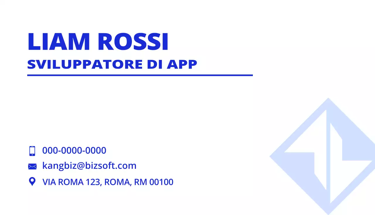 Logo e business con un semplice concetto di blu e bianco