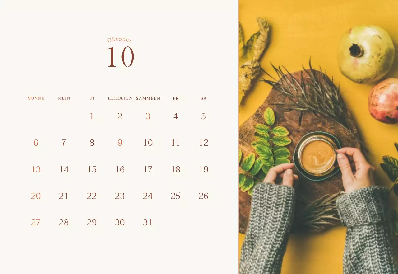 Emotionales Cafe-Fotolayout in Beige und Braun