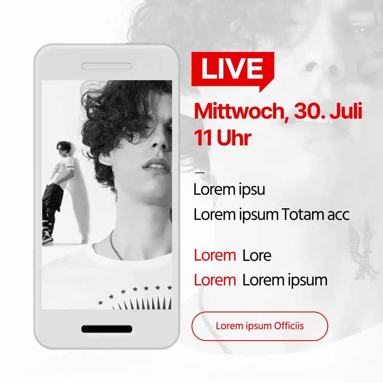 Simple Red Live Broadcast Ankündigung Vorschau Mall nur 1 Stunde Crazy Deals Mode Herrenbekleidung