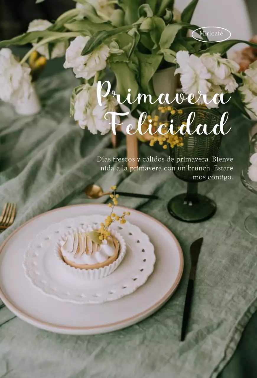 Mercancía de postre con cálidos conceptos primaverales