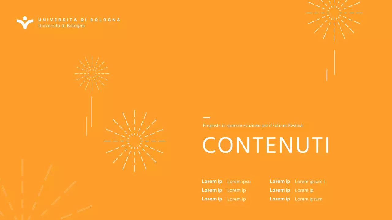 Semplice presentazione di sponsorizzazione del festival universitario arancione per college e università