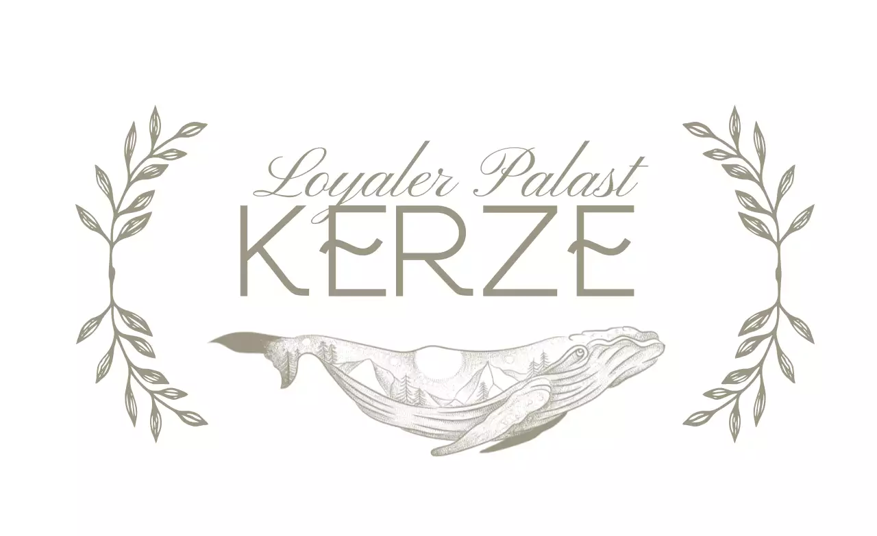 Kerze mit taupefarbener Farbe und luxuriöser Textillustration