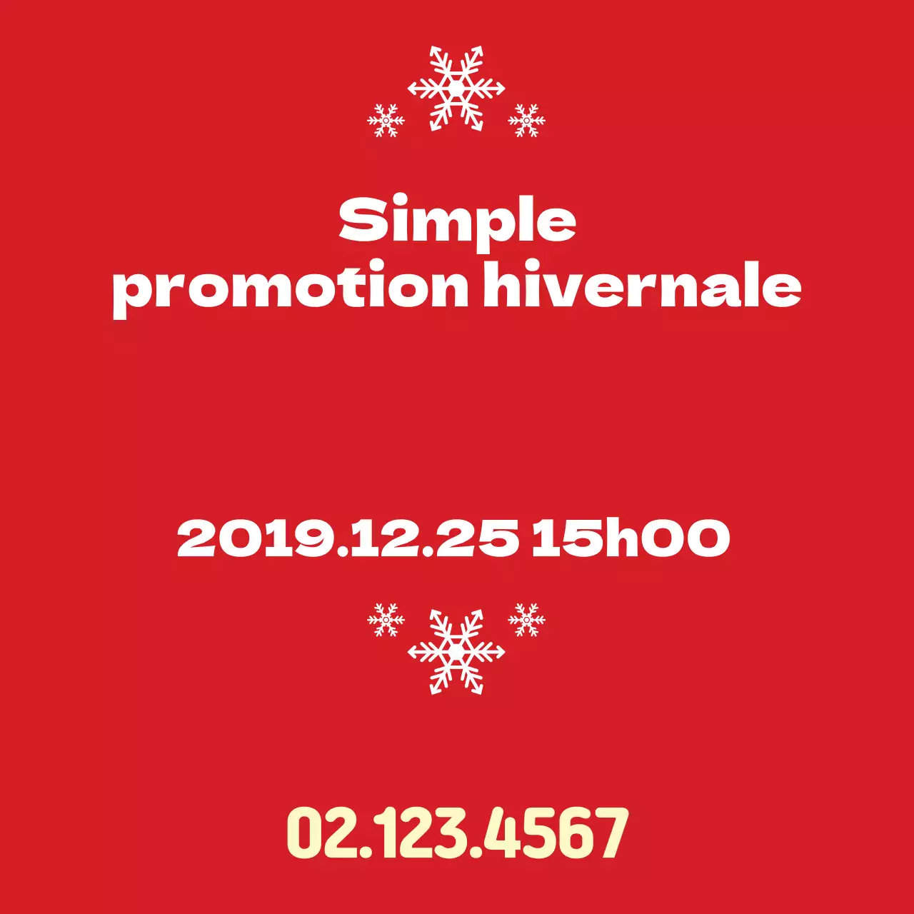 Carré promotionnel rouge simple pour l'hiver