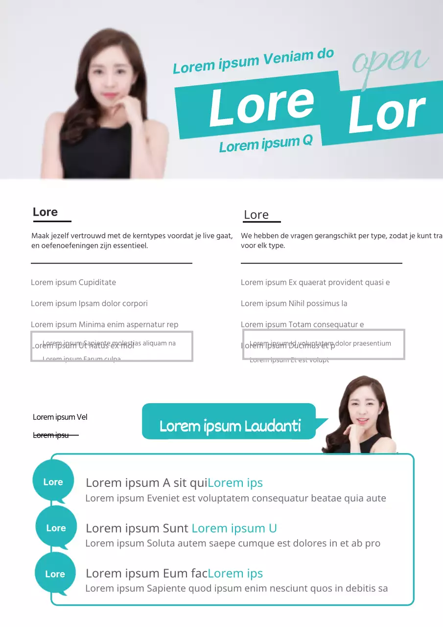 Over TOEIC met mintkleurige leerlingfoto's