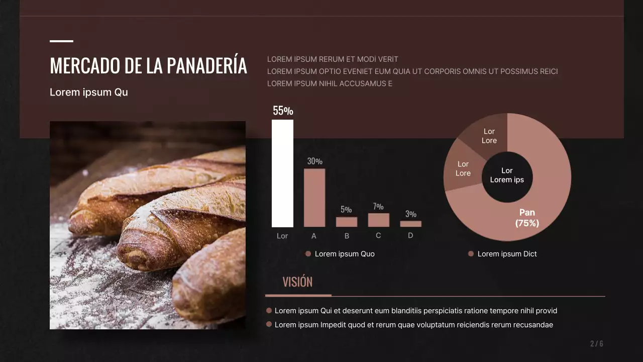 Nueva propuesta de menú para una panadería marrón y negra