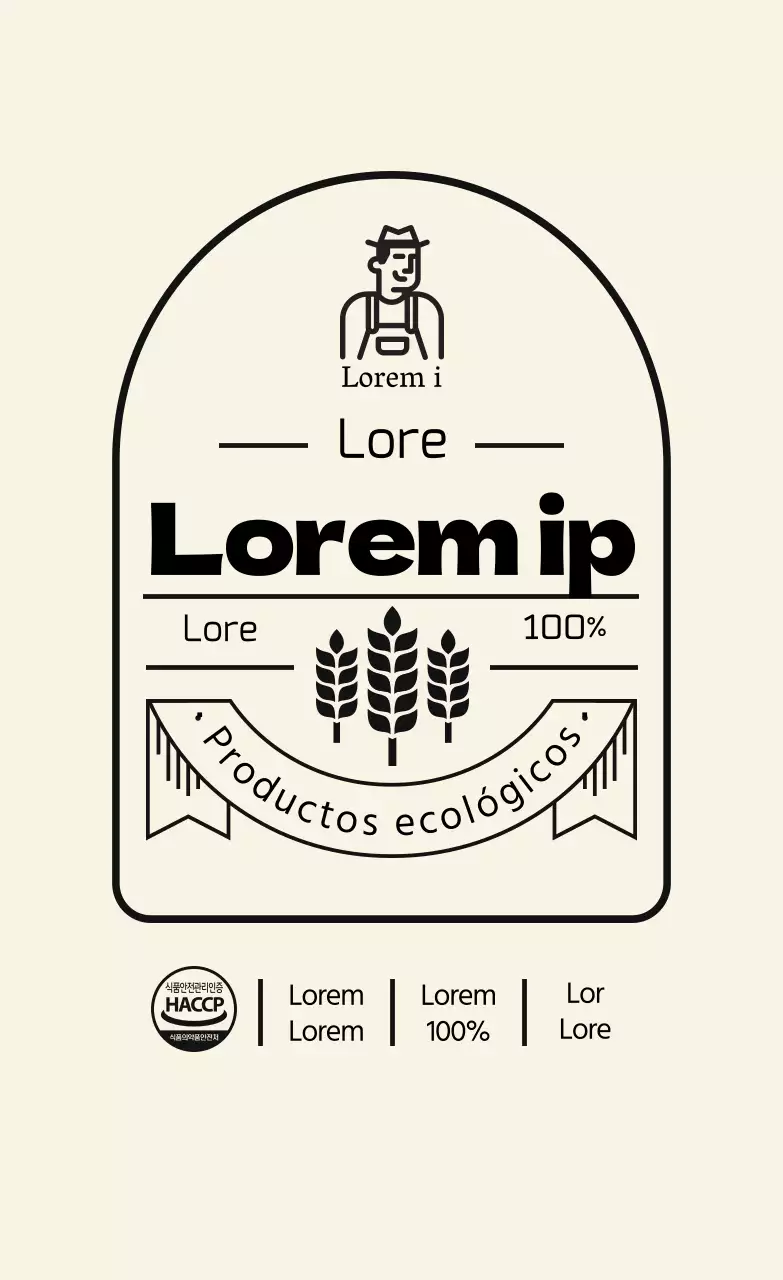 Etiqueta de harina vintage beige