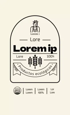 Etiqueta de harina vintage beige