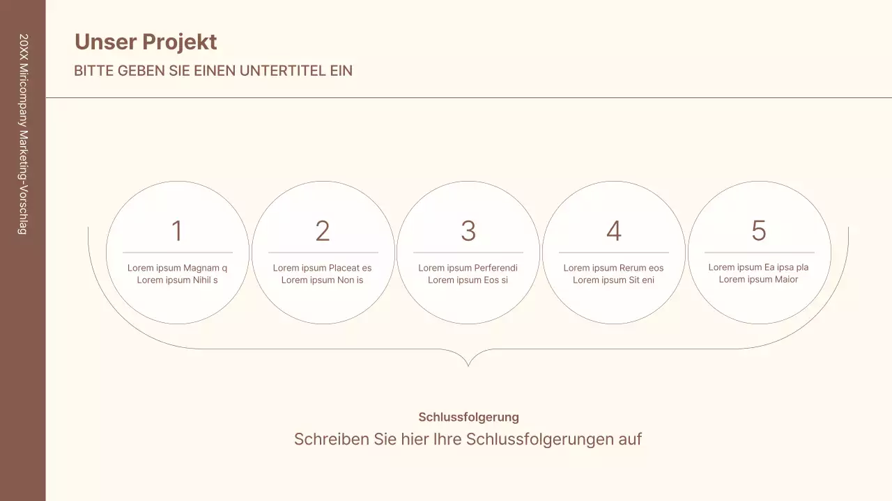 Ein Business-Konzept-Kit mit minimalistischen und einfachen Linien in Braun.