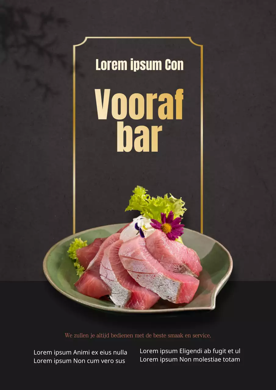 Affiche met reclame voor het menu van een sushirestaurant