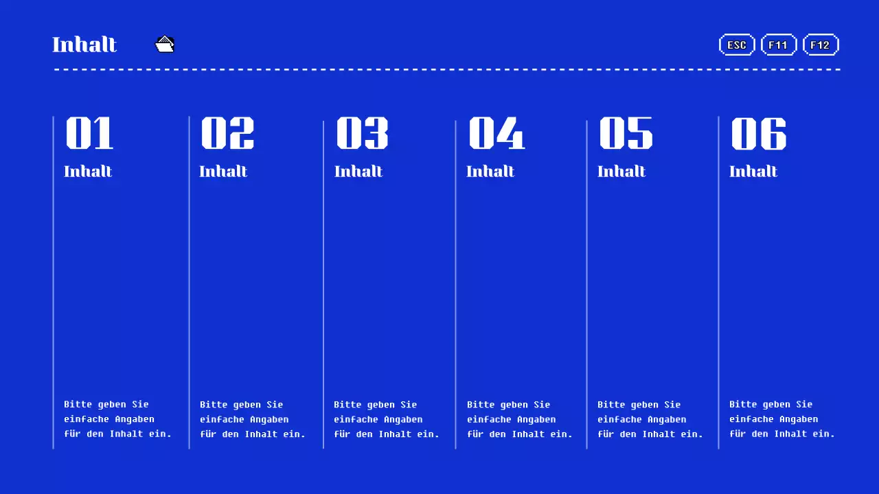 Portfolio-Präsentation in Blau und Gelb