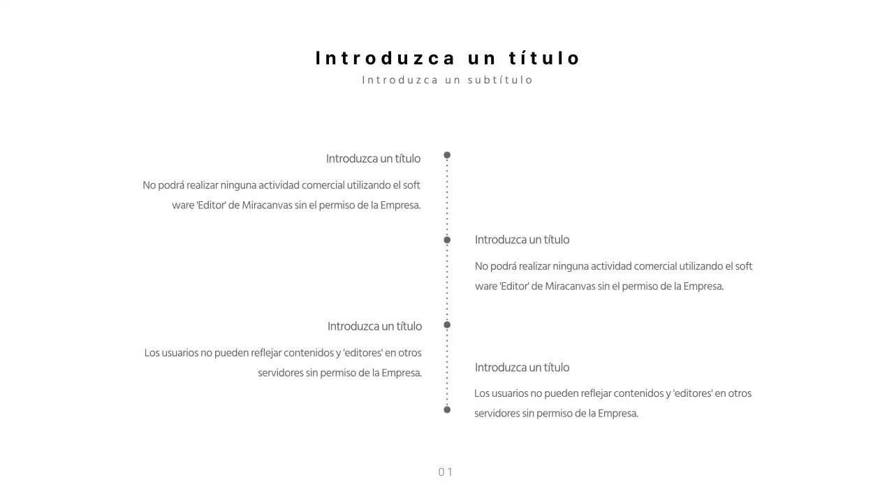 Línea de tiempo conceptual sencilla en blanco