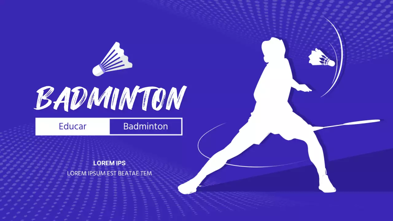 Aula orientada de avaliação do desempenho físico do badminton azul e branco
