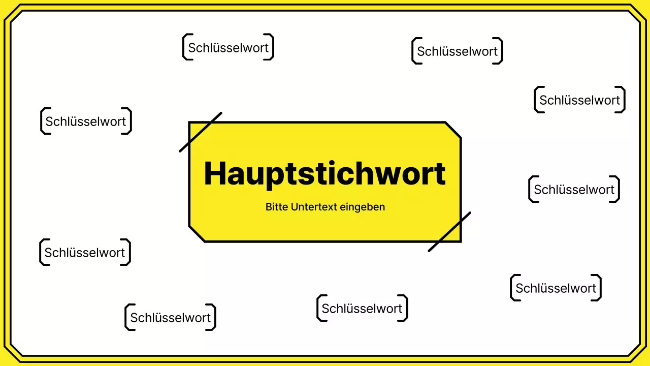 Hervorhebung von Schlüsselwörtern in einem einfachen Linienstil in Gelb und Mint