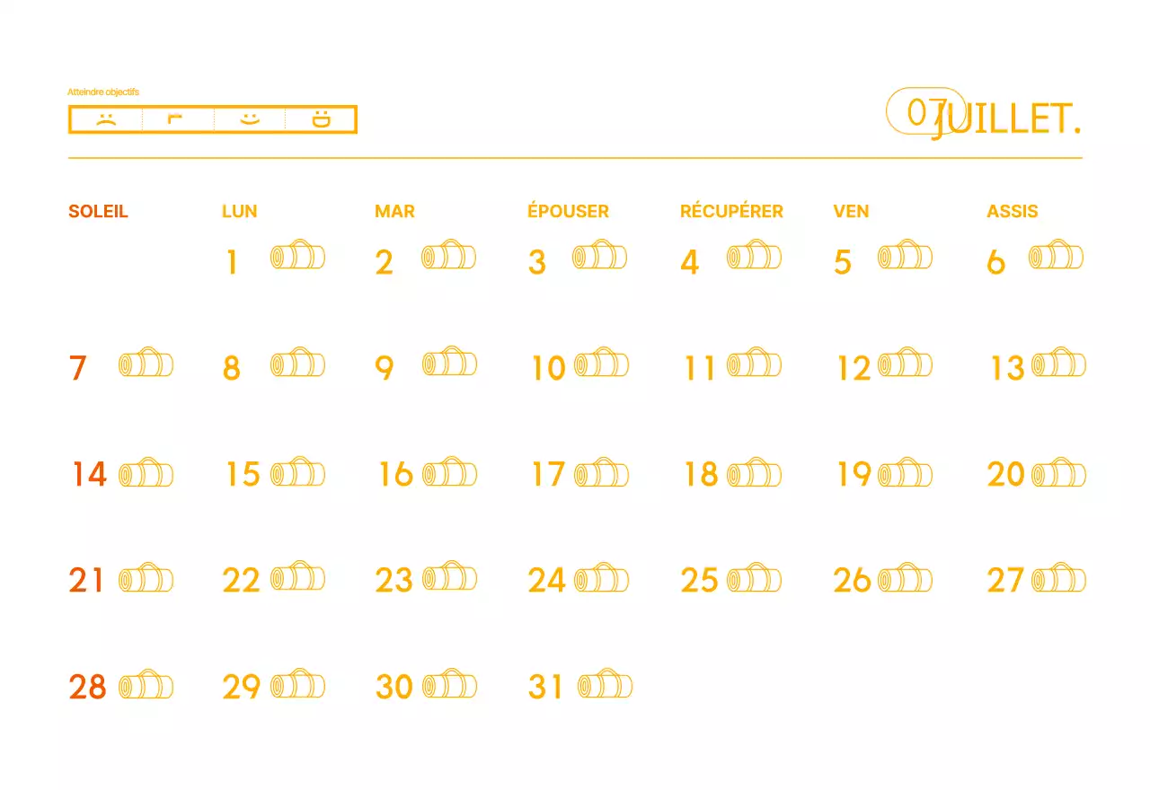 Calendriers orange à distribuer lors de la promotion de votre studio de yoga