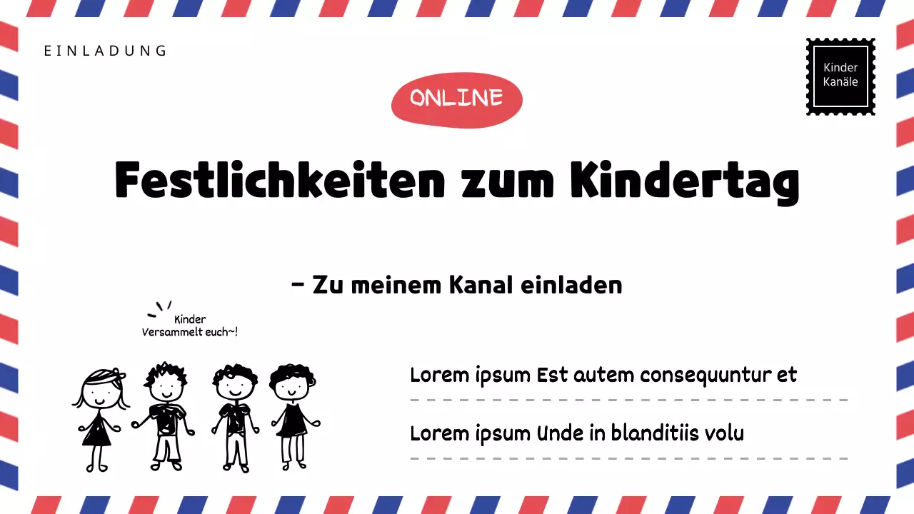 Festliche Einladungen mit einem Briefpapierkonzept für den Kindertag