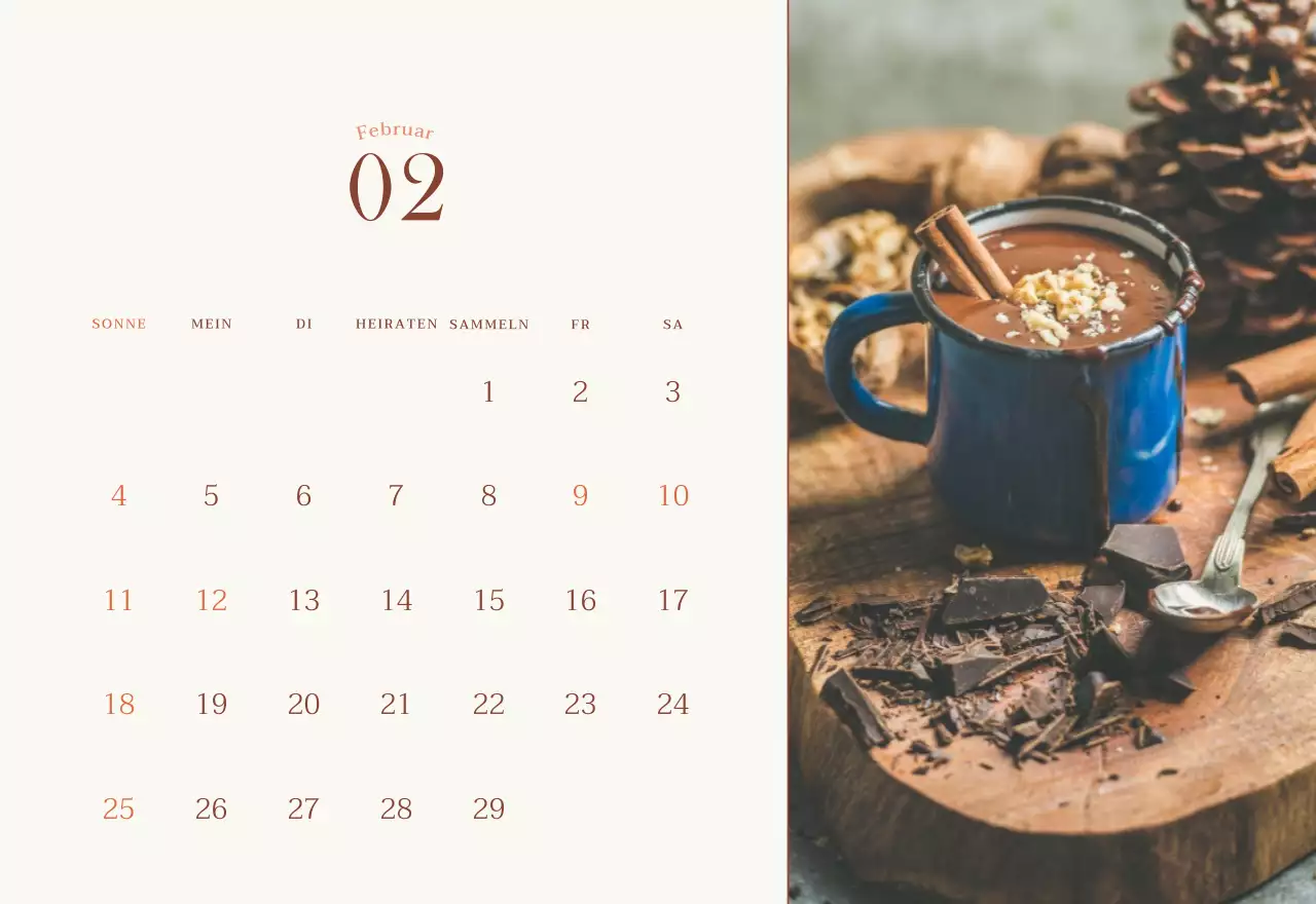 Emotionales Cafe-Fotolayout in Beige und Braun