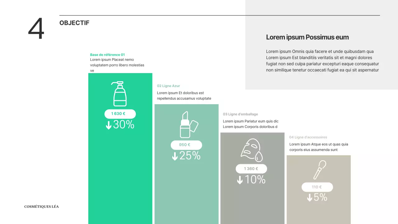 Dégradé vert et beige Plan de promotion des produits cosmétiques Clean