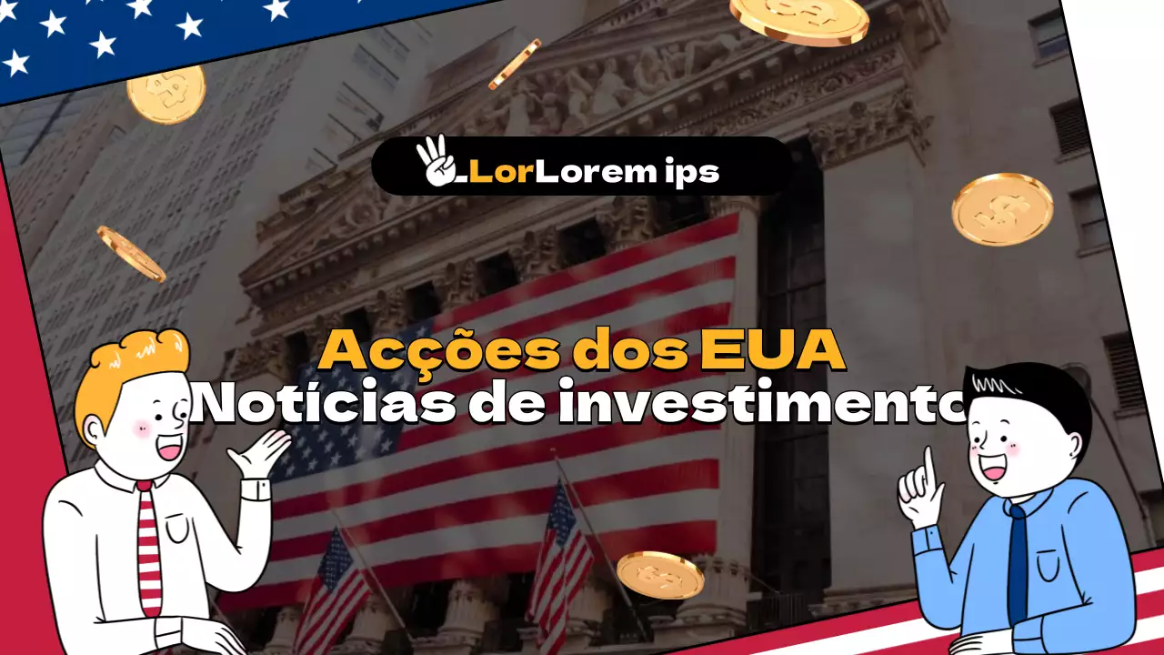 Informações de investimento em acções americanas em branco e amarelo