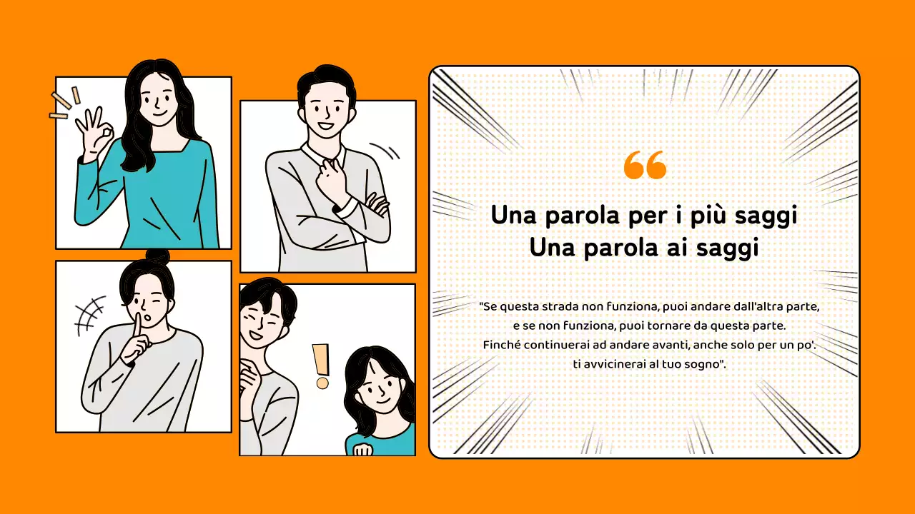 Semplice presentazione arancione con domande e risposte