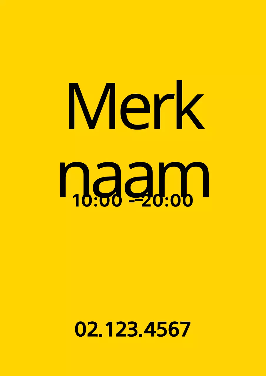 Een eenvoudig promotiestuk met gele en zwarte tekst