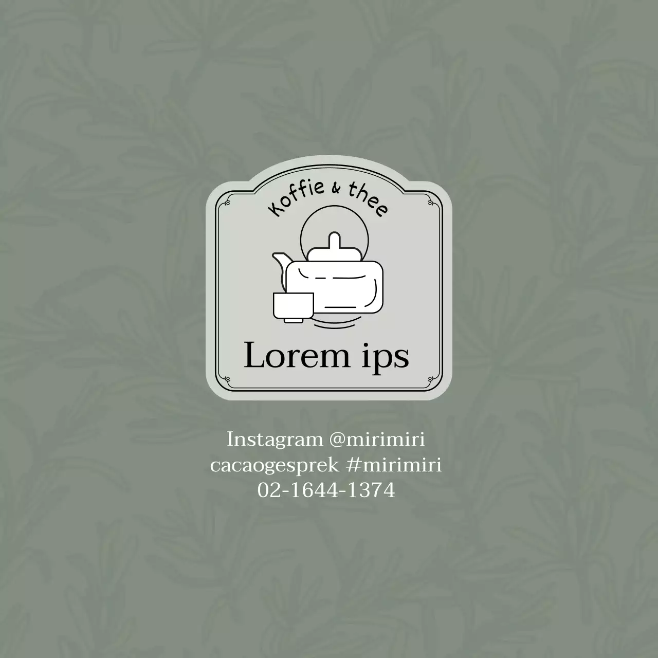 Groene Illustratie Café Thee Theehuis Promotie