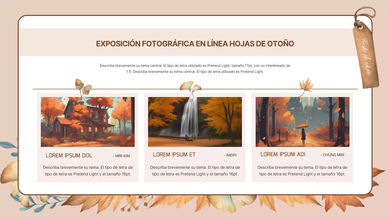 Su guía de eventos otoñales naranjas y naturales