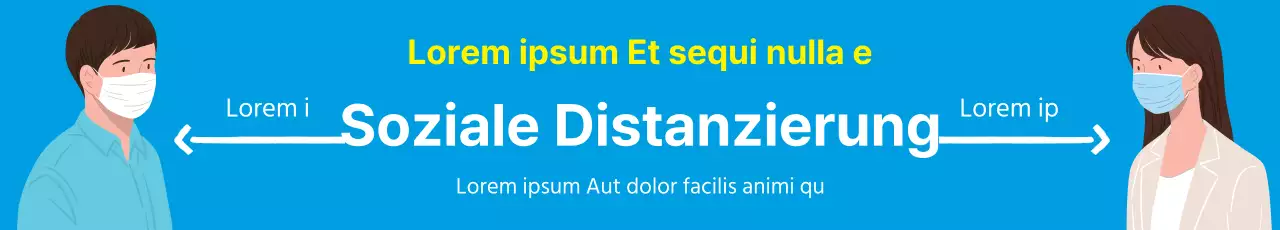 Blau-gelb illustrierter Leitfaden zur Koronaprävention