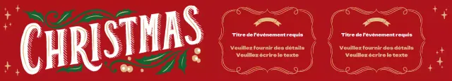 Bannière de Noël illustrée en rouge