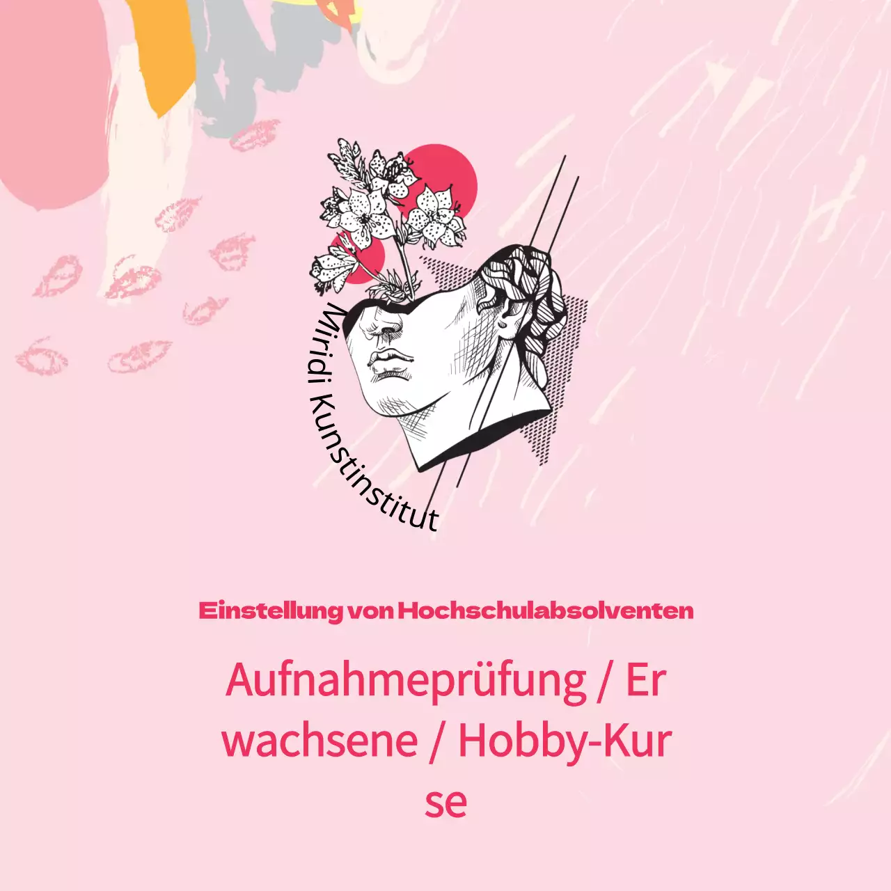 Rosa Illustration Logo Kunst Schulförderung