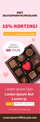 Nette chocoladeverkoop met roze foto markering