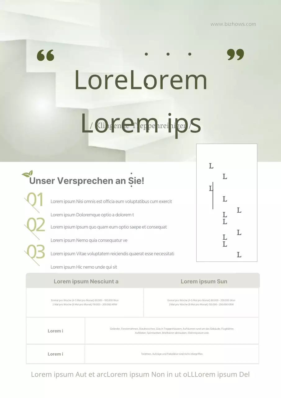 Bewerben Sie Ihren Treppenreiniger mit einem Foto einer grünen Treppe