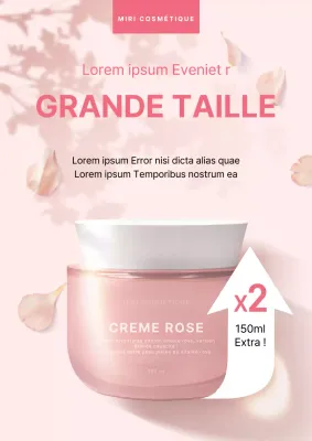 Affiche promotionnelle pour le lancement d'une marque de cosmétiques chic en rose