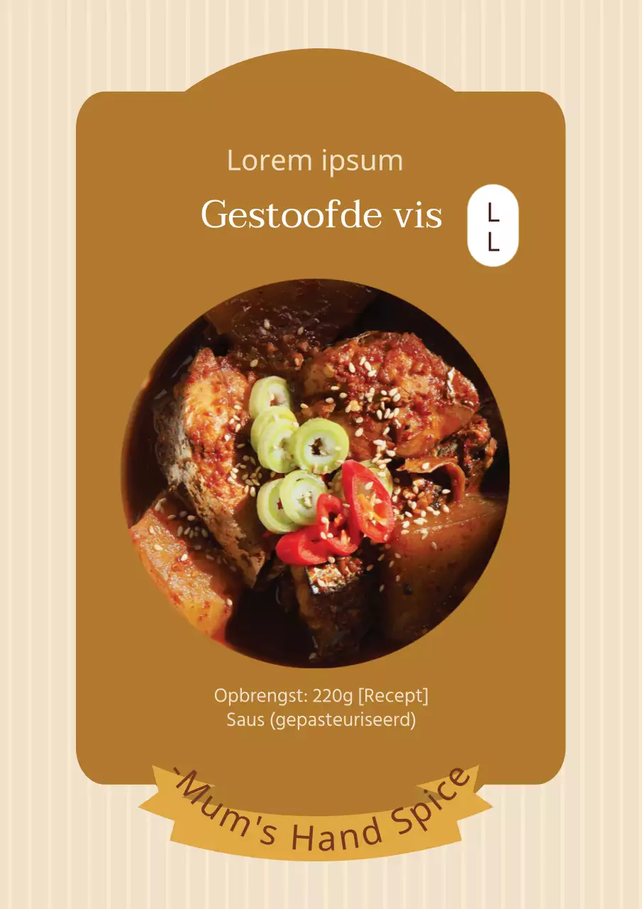 Eenvoudige rode chilisaus product label ontwerp poster