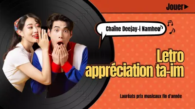 Miniature YouTube d'une liste de lecture de chansons rétro avec un concept rétro orange