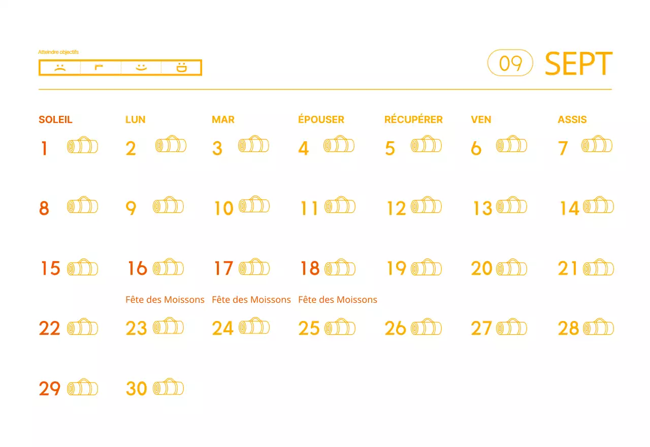 Calendriers orange à distribuer lors de la promotion de votre studio de yoga