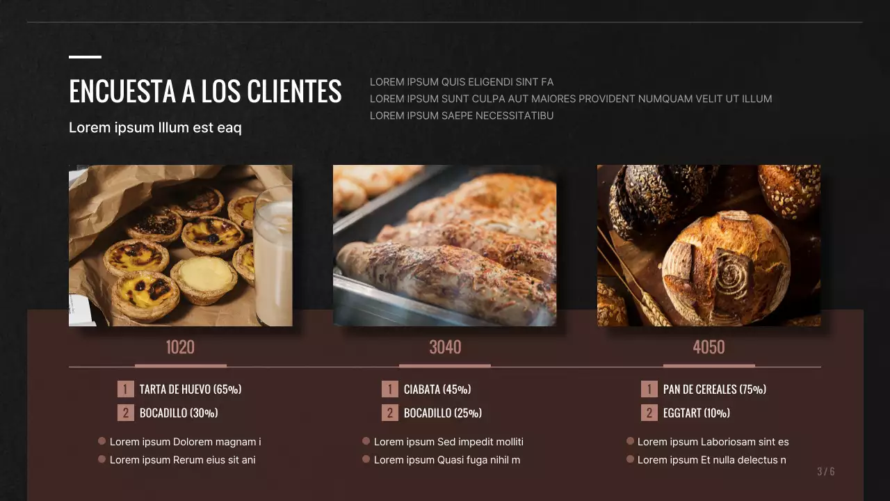 Nueva propuesta de menú para una panadería marrón y negra