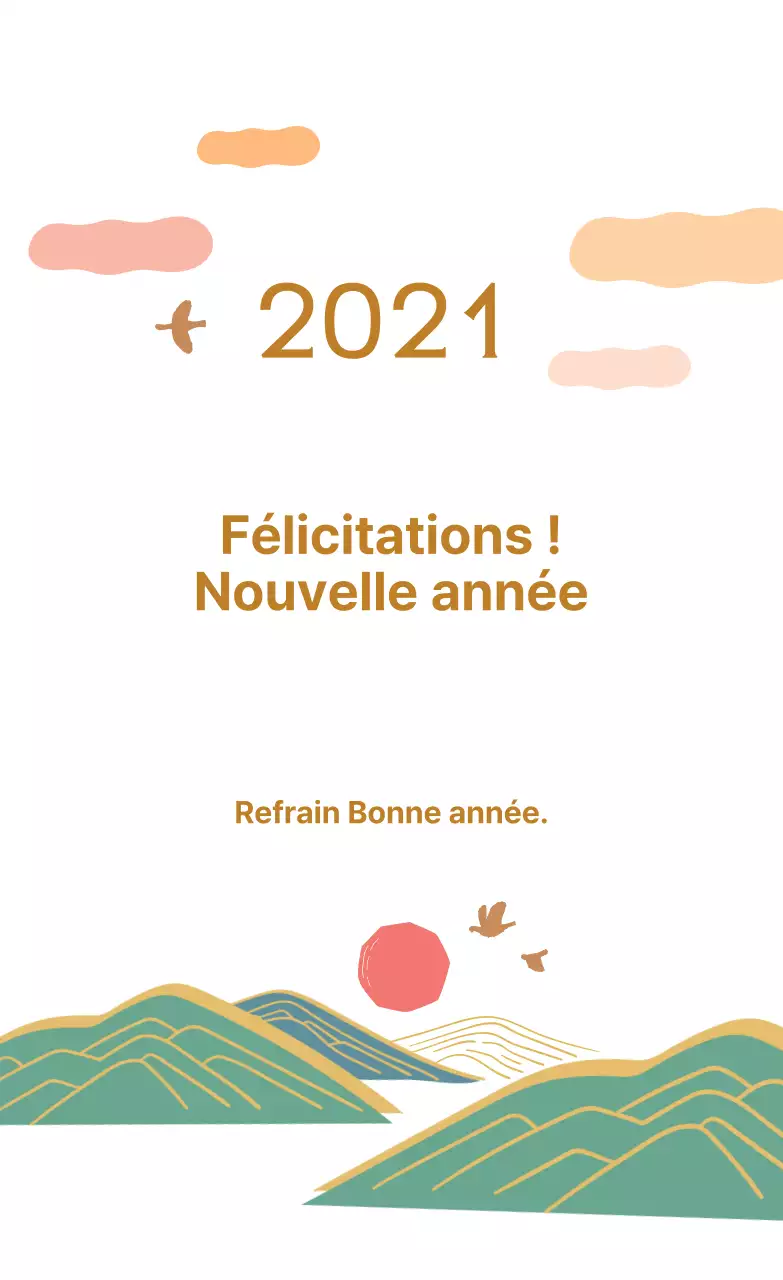 Illustrations brunes 2021 vœux pour la nouvelle année