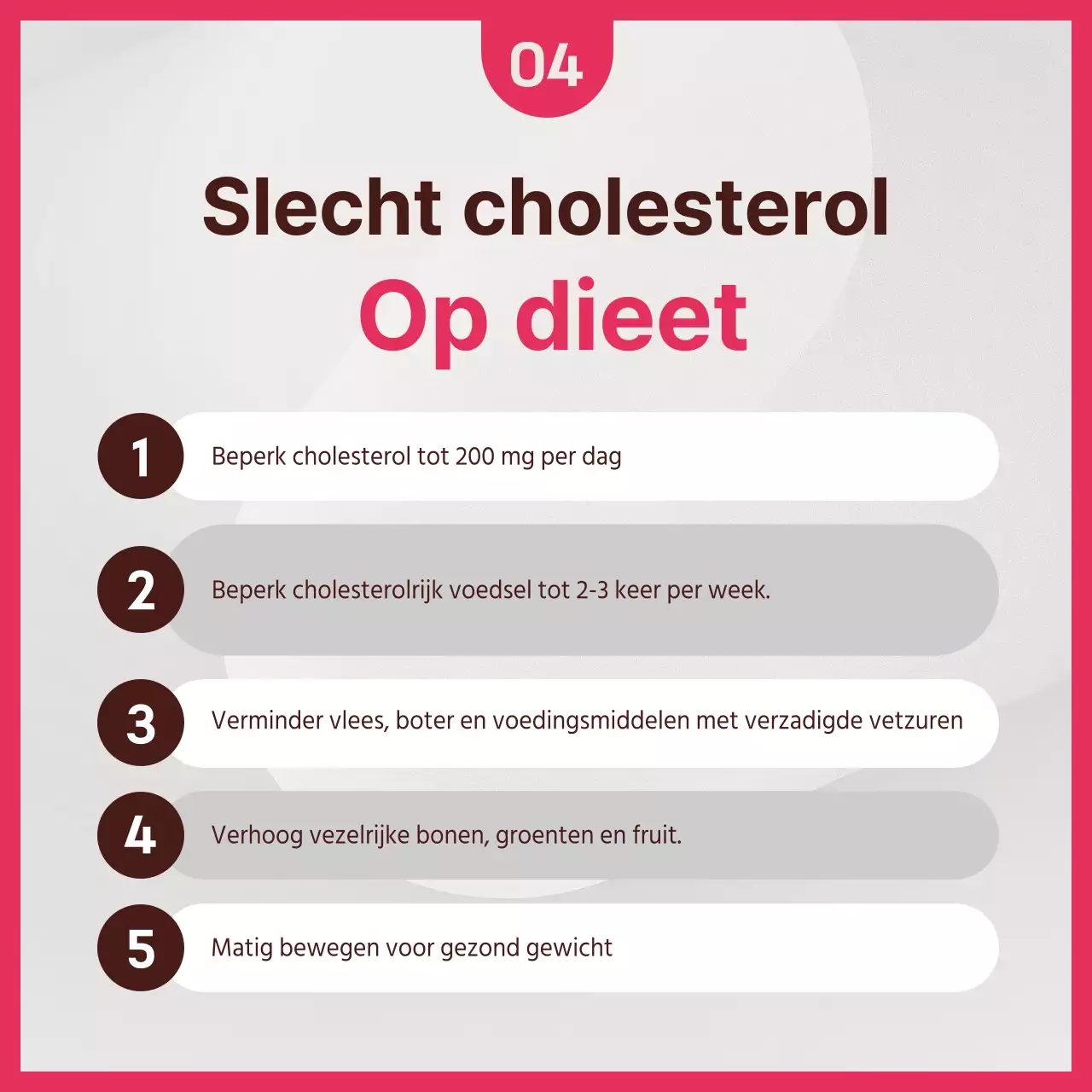 Donkerroze en mintkleurig cholesterol