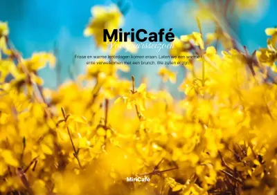 Emotioneel café-ontwerp met een lentebloemenconcept