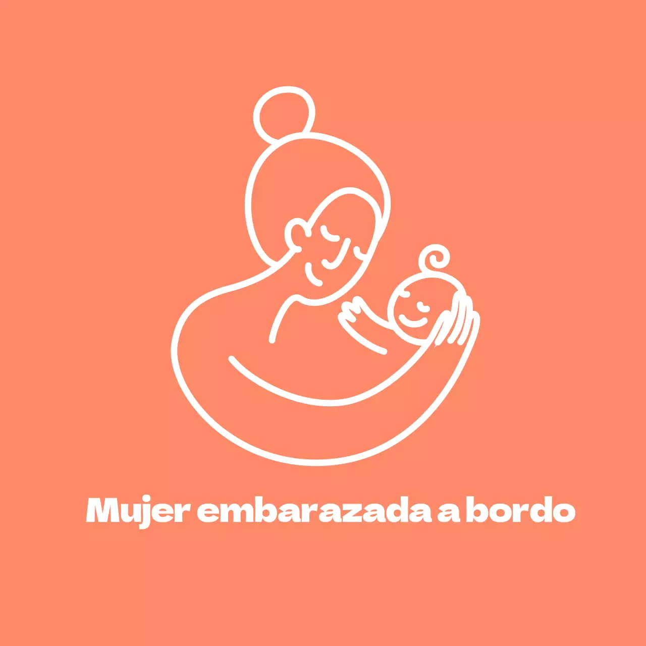 naranja icono de línea simple orientación coche embarazada