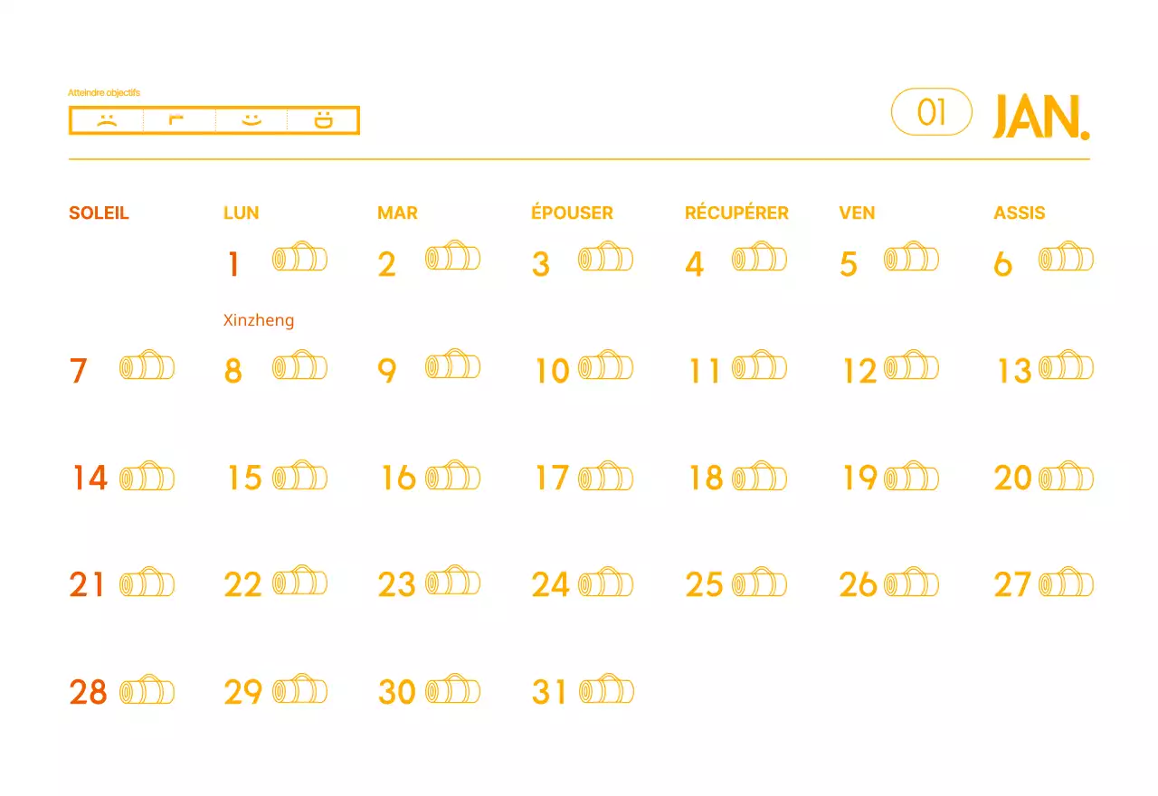 Calendriers orange à distribuer lors de la promotion de votre studio de yoga