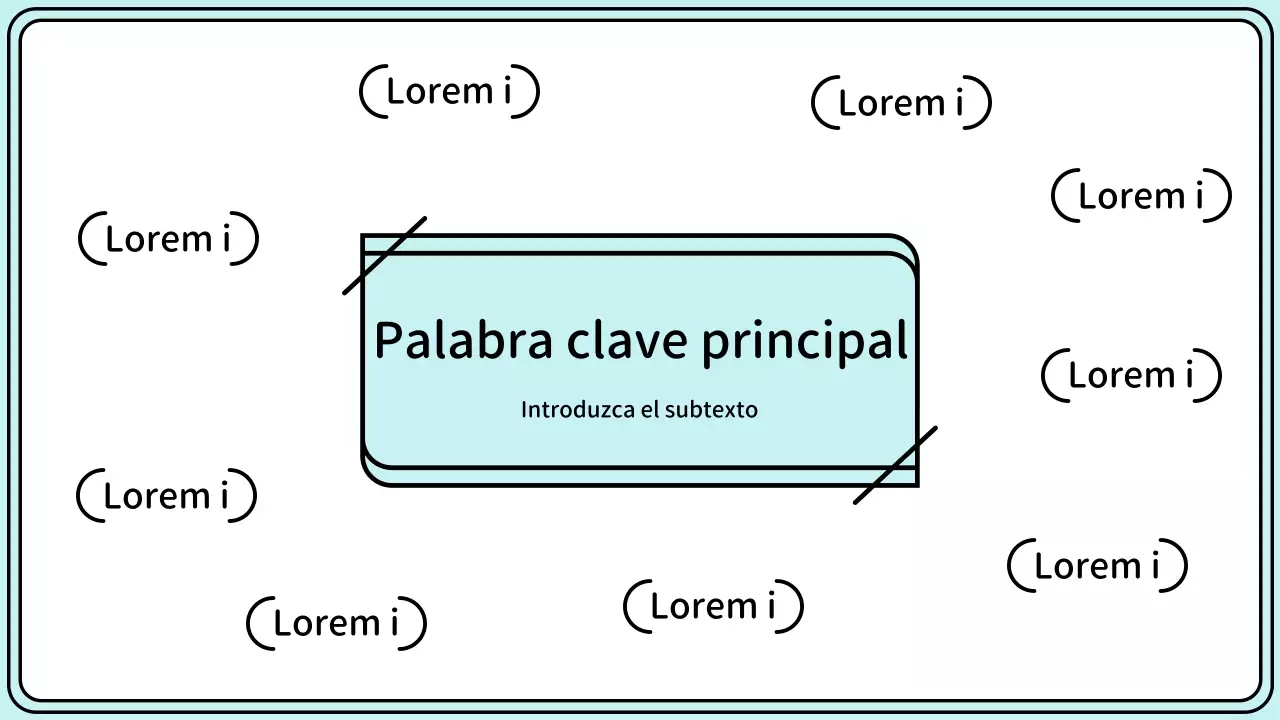 Resalte las palabras clave con un estilo de línea simple en amarillo y menta