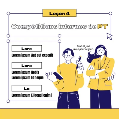 Concours interne de PT avec le concept d'échelonnement PowerPoint jaune