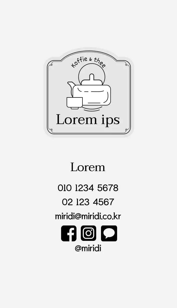 Grijs illustratie logo cafe thee visitekaartje