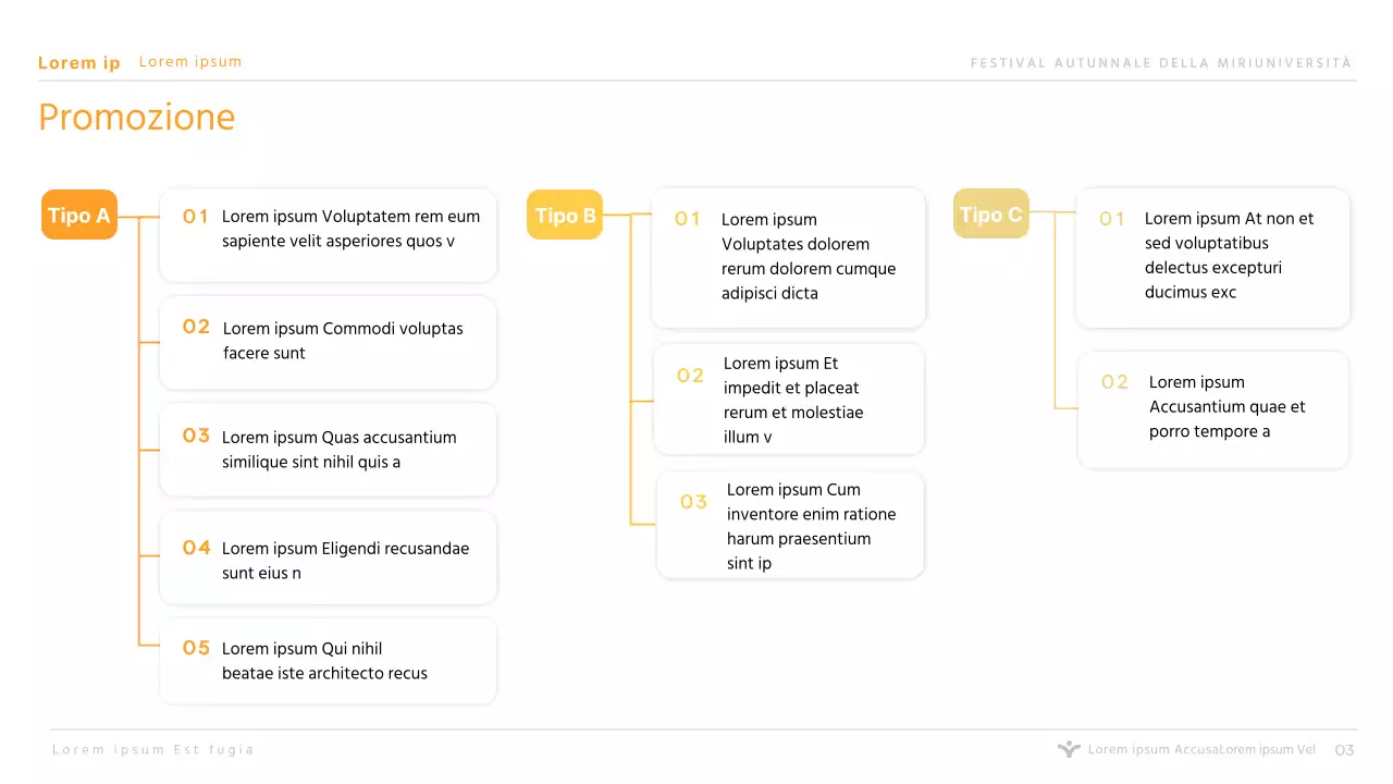 Semplice presentazione di sponsorizzazione del festival universitario arancione per college e università